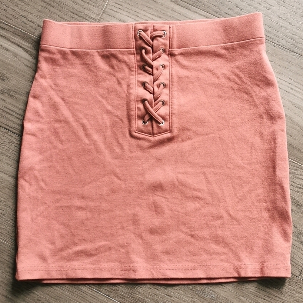 Forever 21 lace up coquette mini skirt. Size Medium. EUC
